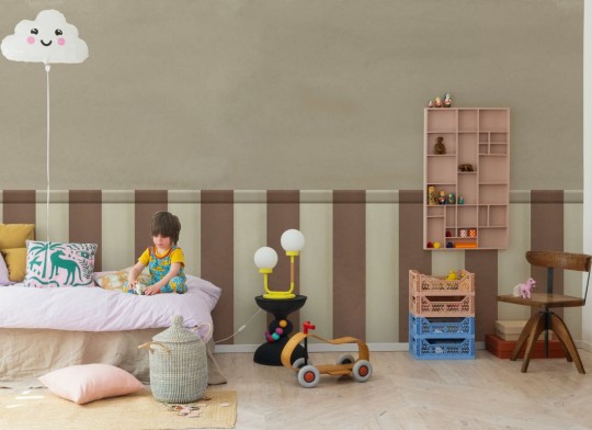 Rebel Walls R21263 Symbolic Striped Panel Brown - mural w paski