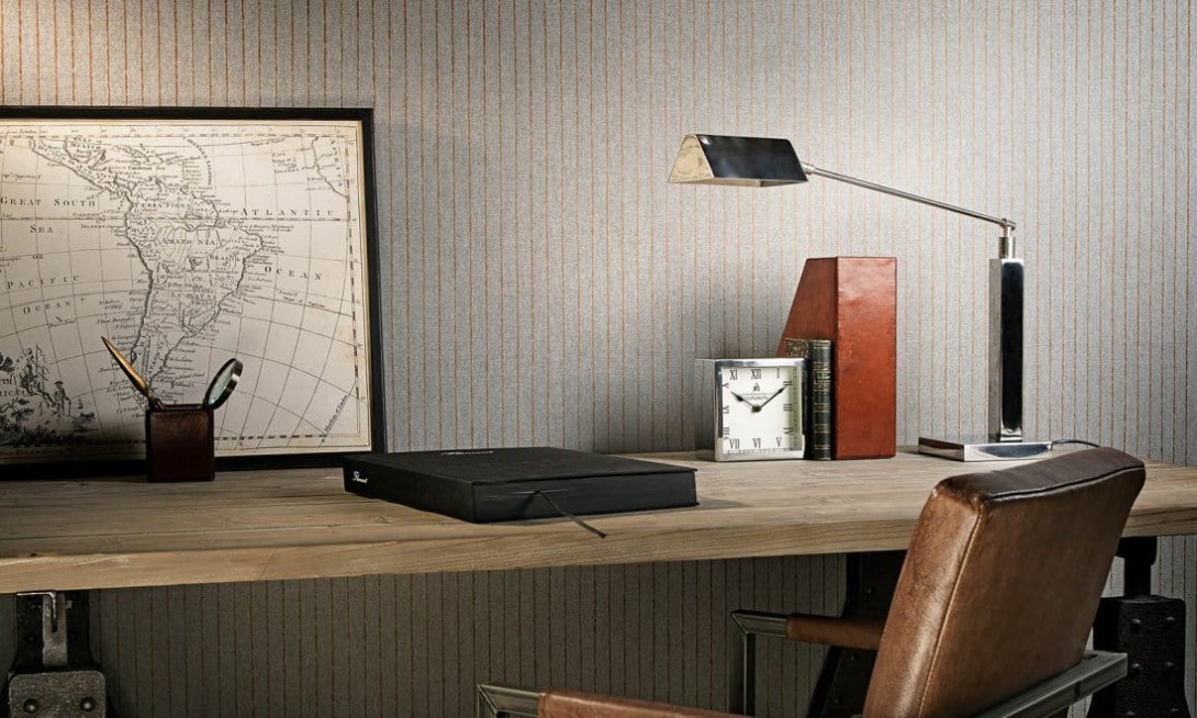 Arte 12003 Flamant Caractère Craie Noir de Lune - tapeta w prążki