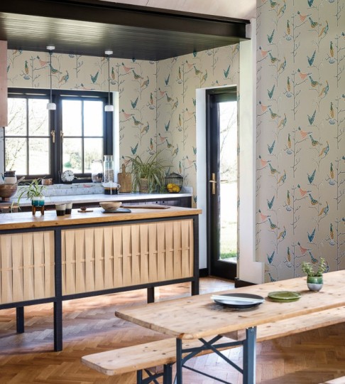 Scion 111924 Japandi Passaro Rose – tapeta w ptaki