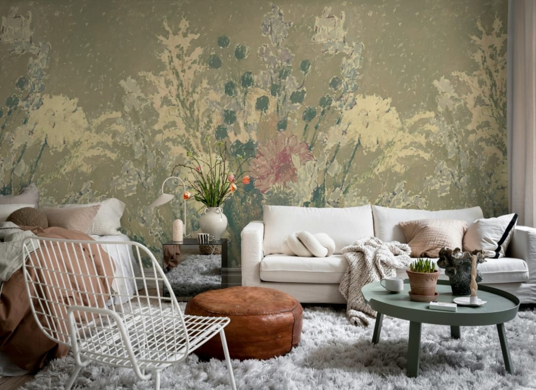 Rebel Walls R21294 Marie Olsson Nylander Lilians Bed Soft Pink - mural w bukiet kwiatów
