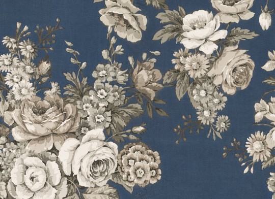 Rebel Walls R18493 Marie Olsson Nylander Efraim Dark Blue - mural w vintage kwiaty