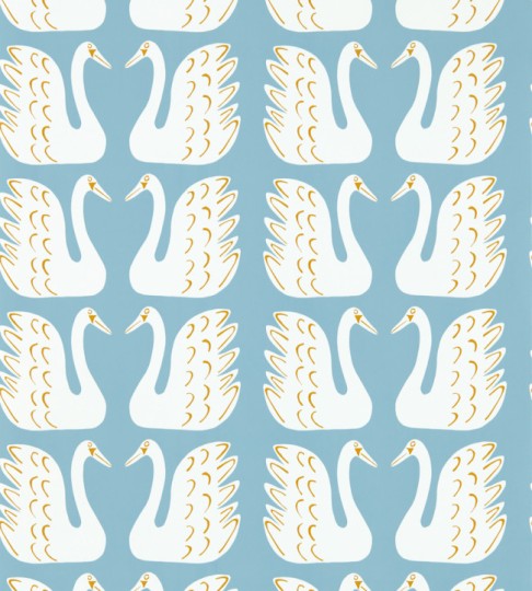 Scion 112809 Garden Of Eden Swim Swam Swan Sky – tapeta w łabędzie