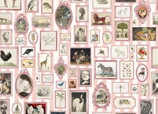 Rebel Walls R19676 Pops Vintage Frames Pink - mural w vintage ramki na zdjęcia