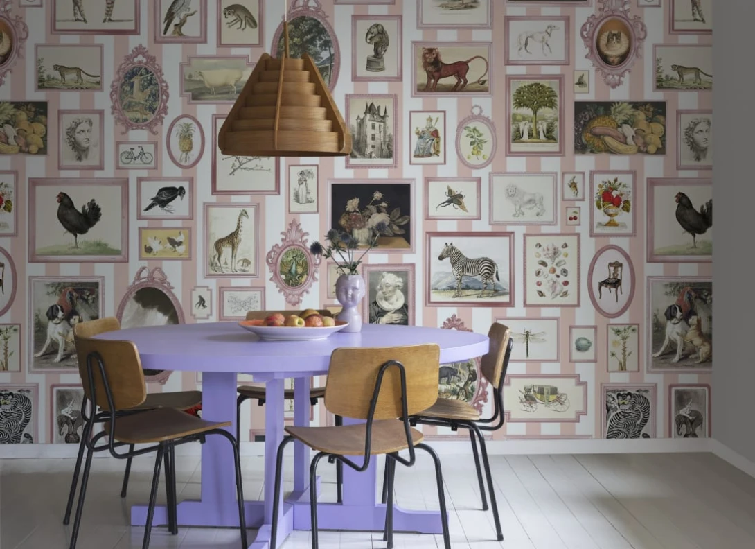 Rebel Walls R19676 Pops Vintage Frames Pink - mural w vintage ramki na zdjęcia