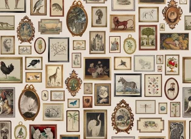 Rebel Walls R19674 Pops Vintage Frames Beige - mural w vintage ramki na zdjęcia