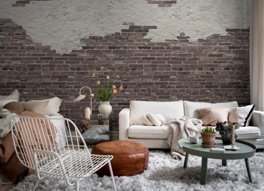 Rebel Walls R20142 Pops Ivory Bricks Red - mural imitujący ceglaną ścianę