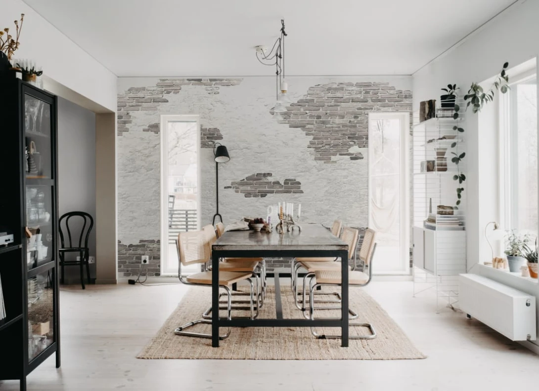 Rebel Walls R20145 Pops Ivory Bricks Soft Plaster - mural imitujący ceglaną ścianę