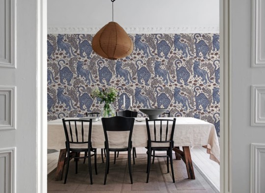 Rebel Walls R19749 Pops Bold Tigers Blue - mural w tygrysy