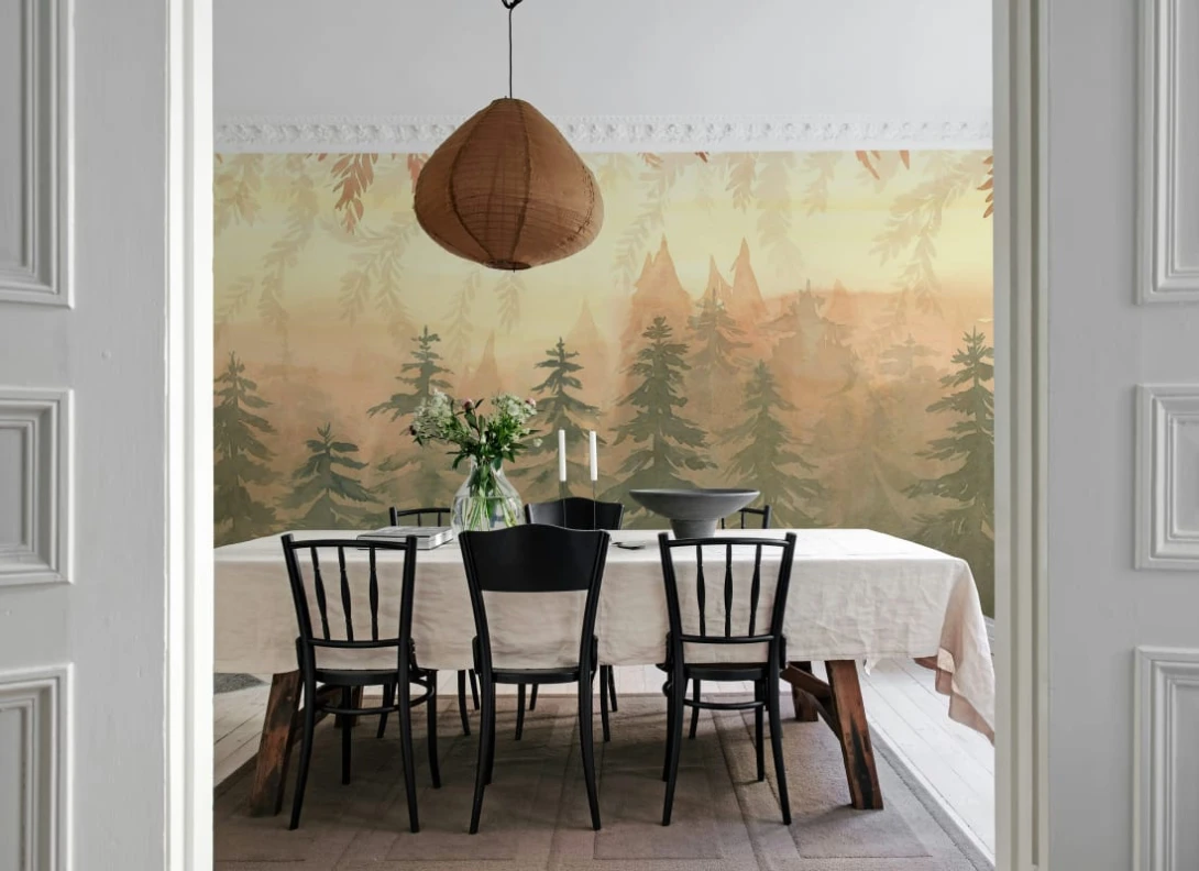 Rebel Walls R20825 Pops Watercolor Forest Dawn - mural w akwarelowy las