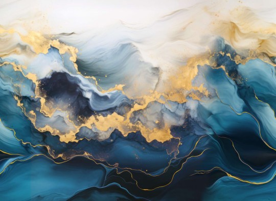 Rebel Walls R20234 Pops Gold Stream Blue - mural imitujący marmur