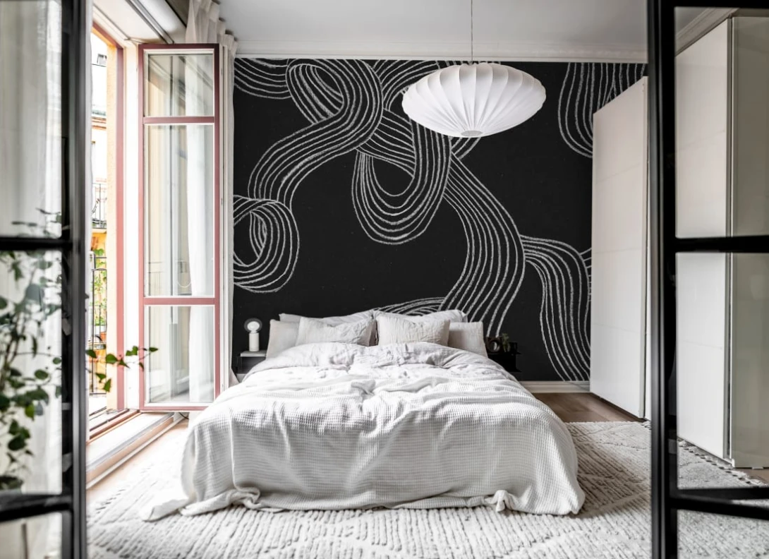 Rebel Walls R20204 Pops Stripes Repeatable Black - mural w organiczne linie