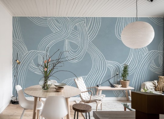 Rebel Walls R20206 Pops Stripes Repeatable Blue - mural w organiczne linie