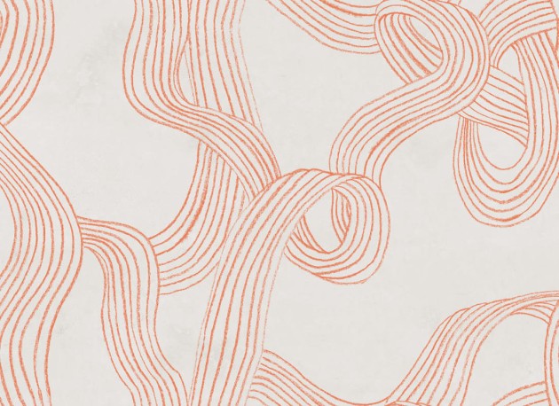 Rebel Walls R20207 Pops Stripes Repeatable Orange - mural w organiczne linie