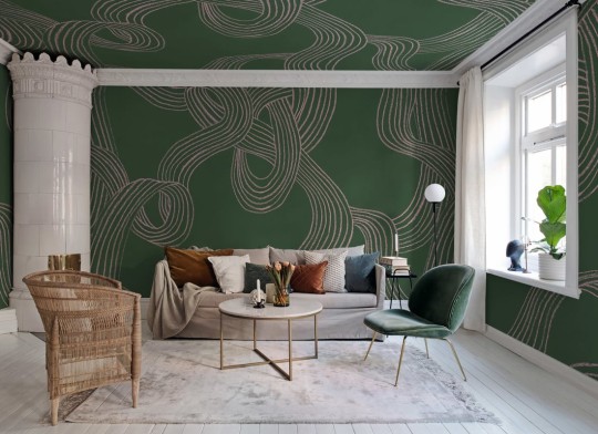 Rebel Walls R20209 Pops Stripes Repeatable Green - mural w organiczne linie