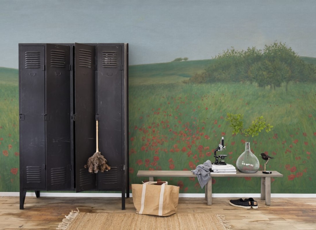 Rebel Walls R21537 Pops Poppy Landscape Summer - mural w krajobraz łąki i maki