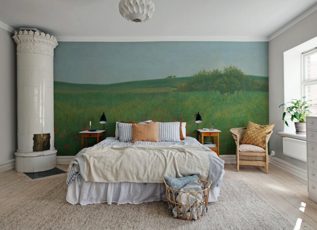 Rebel Walls R21537 Pops Poppy Landscape Summer - mural w krajobraz łąki i maki