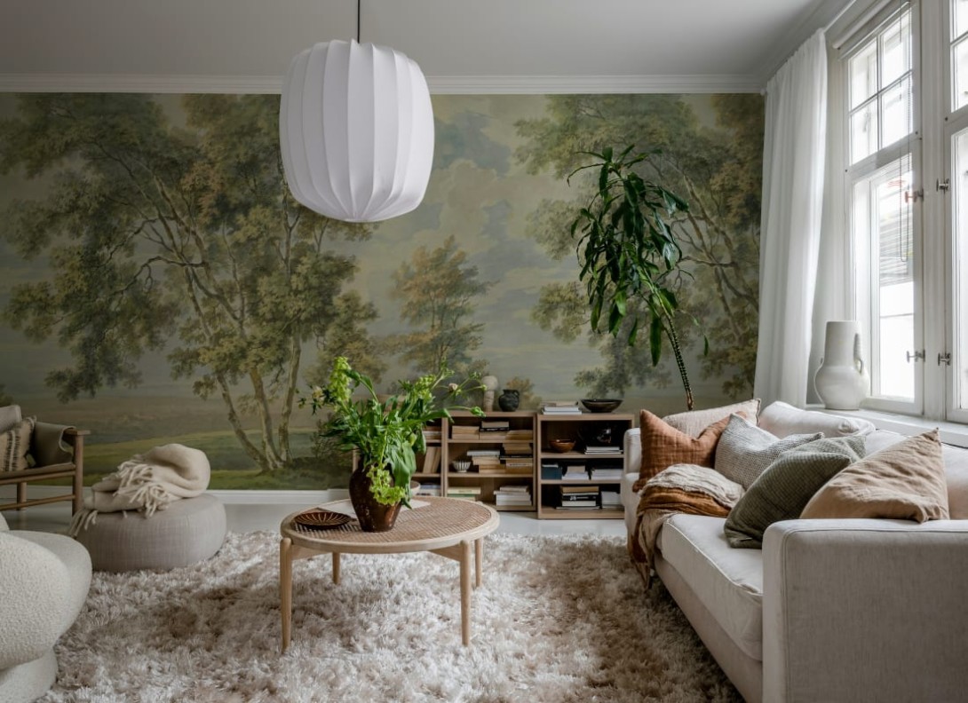 Rebel Walls R21541 Pops Tree on the Hill Vintage - mural w drzewa