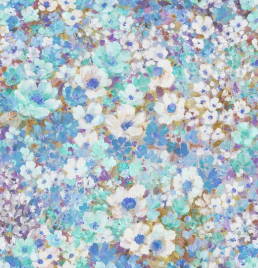 Rebel Walls R21145 Pops Flowerhaze Blue - mural w kwiaty