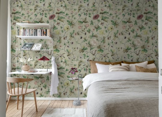 Rebel Walls R21427 Pops Verdant Bloom Beige - mural w roślinny motyw vintage