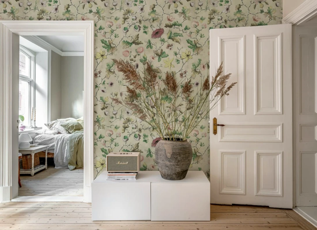 Rebel Walls R21427 Pops Verdant Bloom Beige - mural w roślinny motyw vintage