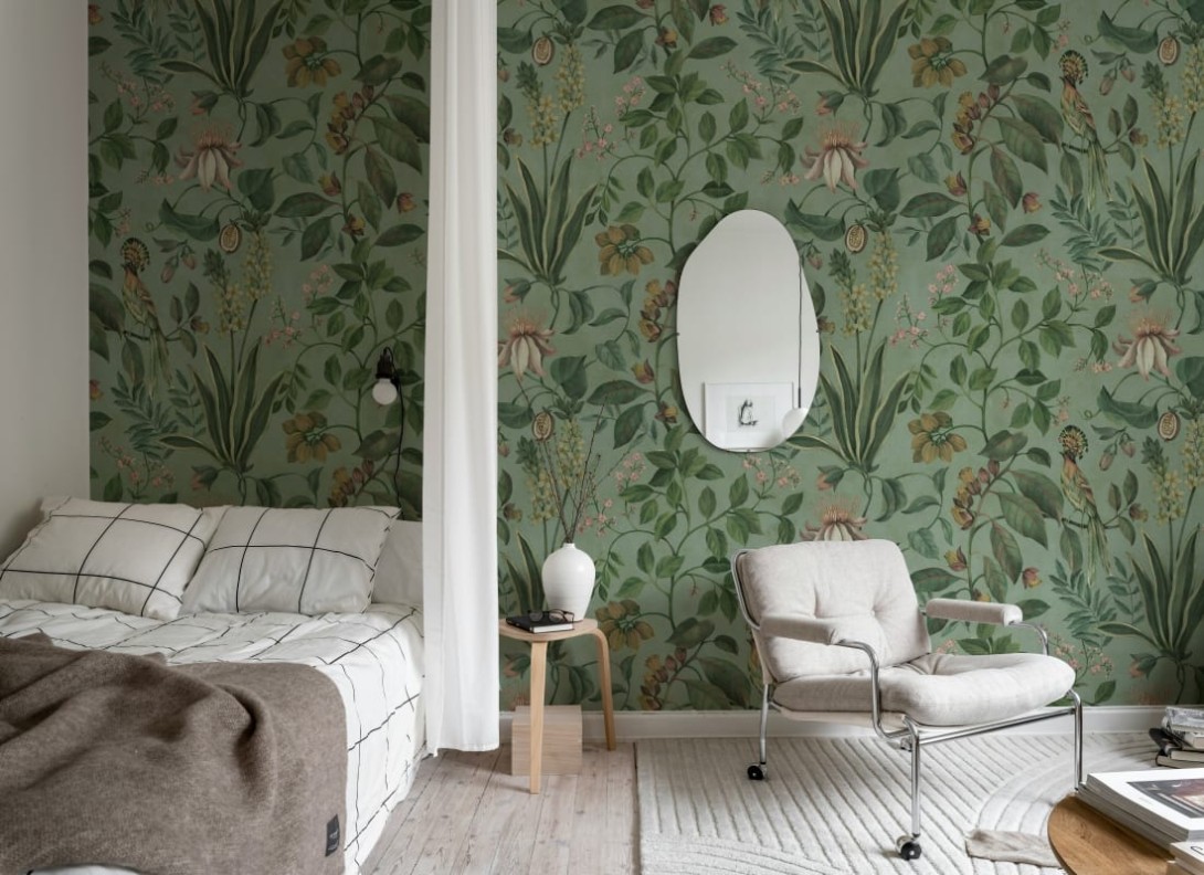 Rebel Walls R21356 Pops Tropical Harmony Turquoise - mural w egzotyczne rośliny