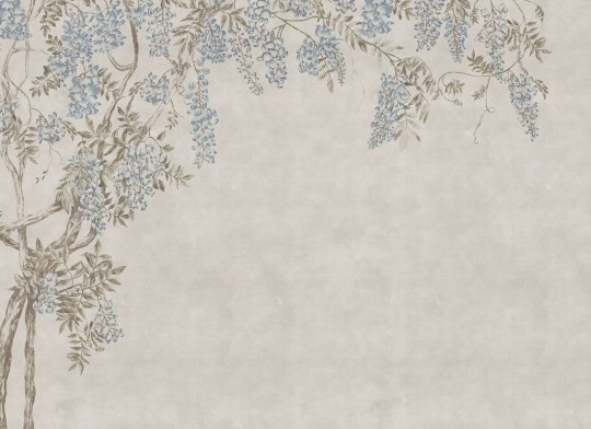 Rebel Walls R21380 Pops Wisteria Garden Light Blue - mural w pnącza glicynii