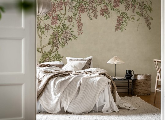 Rebel Walls R21381 Pops Wisteria Garden Beige - mural w pnącza glicynii