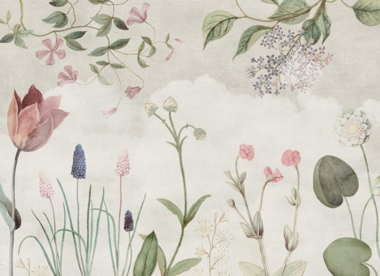 Rebel Walls R20857 Pops Floral Nostalgia Pastel - mural w roślinny wzór