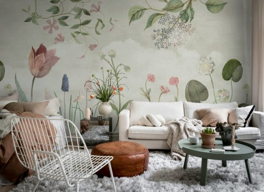 Rebel Walls R20857 Pops Floral Nostalgia Pastel - mural w roślinny wzór