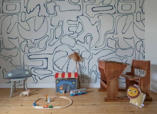 Rebel Walls R21184 Pops Peaceful Blue - mural w abstrakcyjne linie