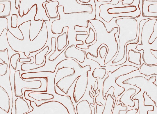 Rebel Walls R21185 Pops Peaceful Red - mural w abstrakcyjne linie