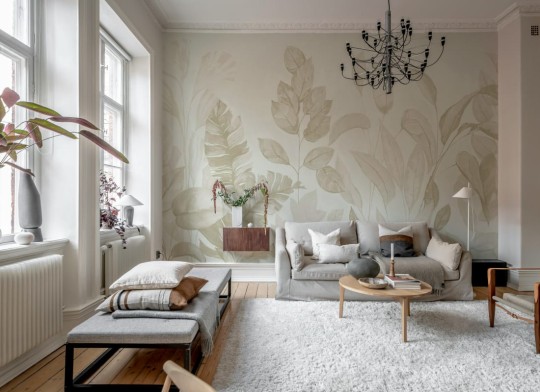 Rebel Walls R18926 Pops Happy Plants Beige - mural w duże liście