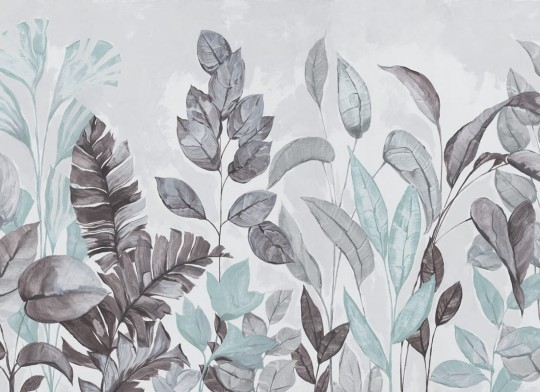 Rebel Walls R18927 Pops Happy Plants Blue - mural w duże liście