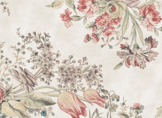 Rebel Walls R20688 Pops Bold Floral Pink - mural w roślinny motyw w stylu vintage