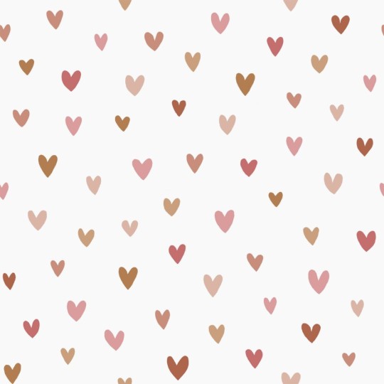 Esta 139360 To the moon and back Little hearts terracotta and pink - tapeta dziecięca w serca