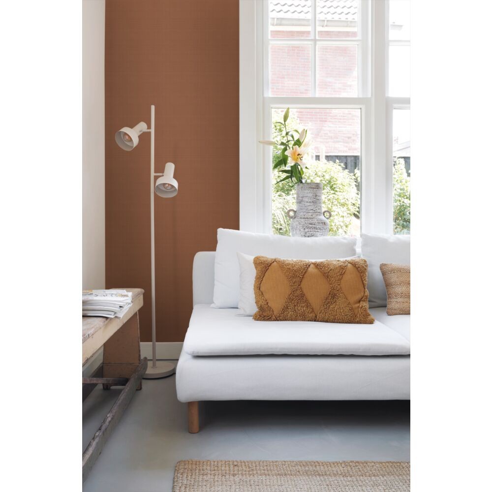 Esta 139369 To the moon and back Linen look terracotta - tapeta imitująca len