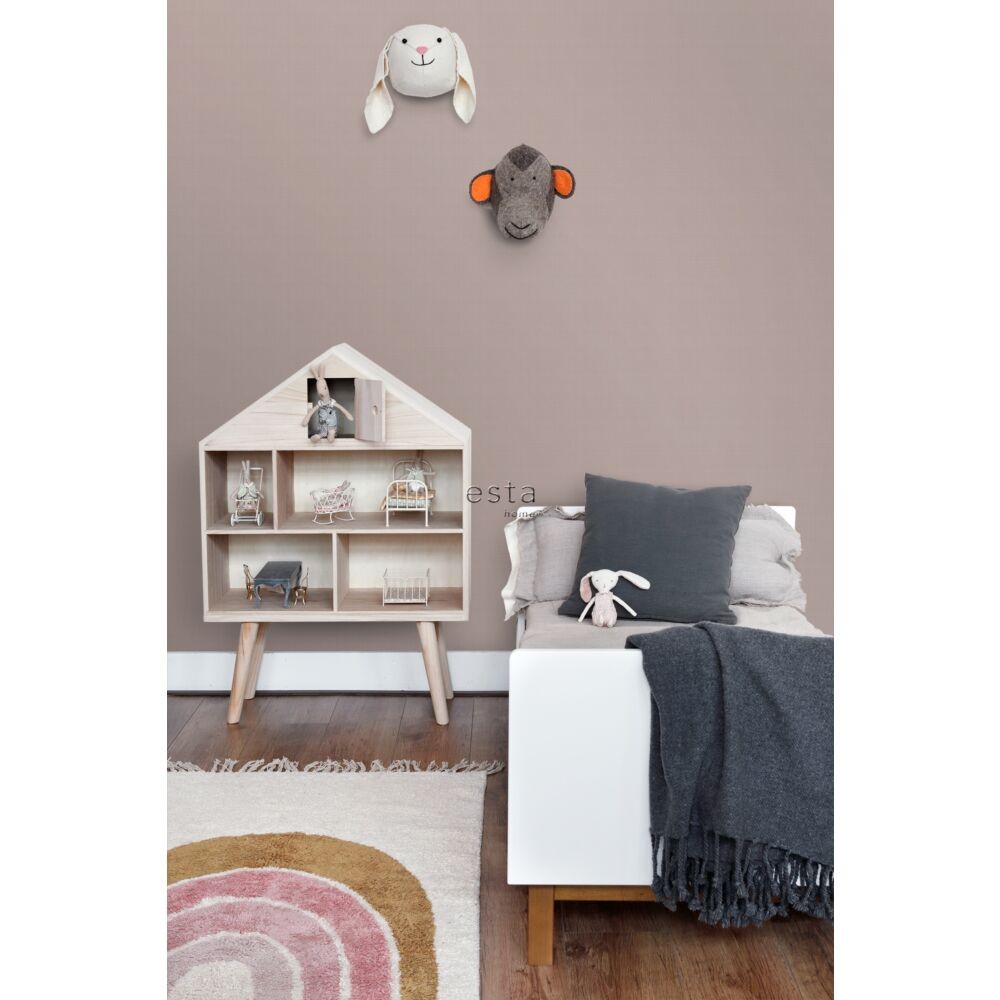 Esta 139239 To the moon and back Linen texture antique pink - tapeta imitująca len