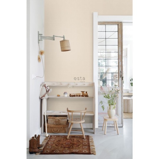 Esta 139545 To the moon and back Linen look sand beige - tapeta imitująca len