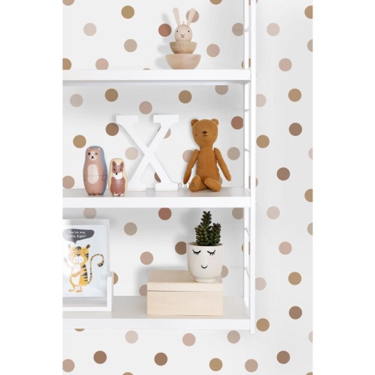 Esta 139349 To the moon and back Dots terracotta and white - tapeta w kropki
