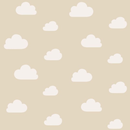 Esta 139559 To the moon and back Little clouds beige - tapeta dla dzieci w chmury