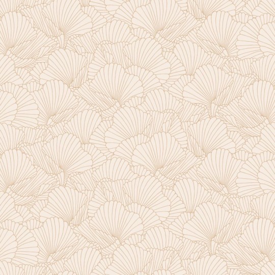 Esta 139491 To the moon and back Pen drawn leaves sand beige and light - tapeta w minimalistyczne liście