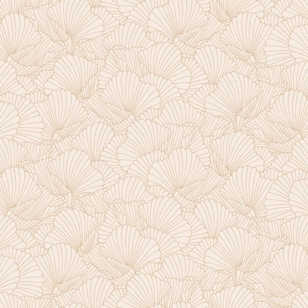 Esta 139491 To the moon and back Pen drawn leaves sand beige and light - tapeta w minimalistyczne liście