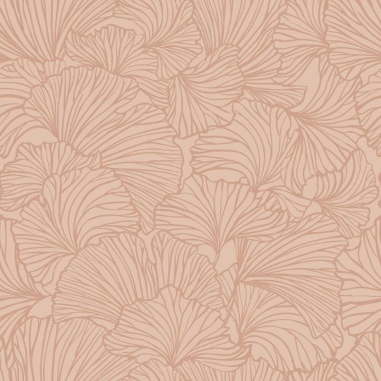 Esta 139490 To the moon and back Pen drawn leaves light terracotta - tapeta w minimalistyczne liście