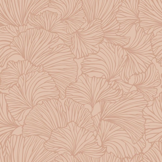 Esta 139490 To the moon and back Pen drawn leaves light terracotta - tapeta w minimalistyczne liście