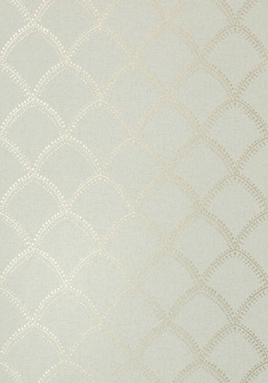 Anna French AT7908 Watermark Burmese Metallic on Aqua - tapeta w geometryczne muszle