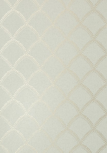 Anna French AT7908 Watermark Burmese Metallic on Aqua - tapeta w geometryczne muszle