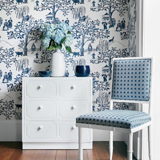 Anna French AT7913 Watermark Willow Wood Aqua - tapeta w scenki rodzajowe