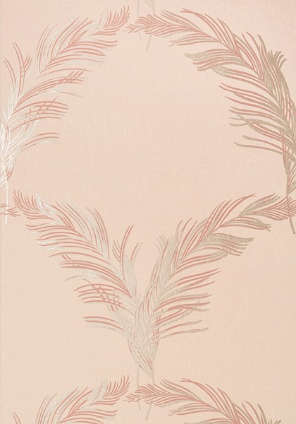 Anna French AT7924 Watermark Plumes Metallic on Blush - tapeta w pióra