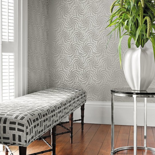 Anna French AT7938 Watermark Cirrus Metallic Pewter on Neutral - tapeta w chmury