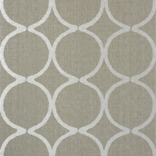 Anna French AT7947 Watermark Watercourse Metallic Silver on Taupe - tapeta strukturalna w okręgi